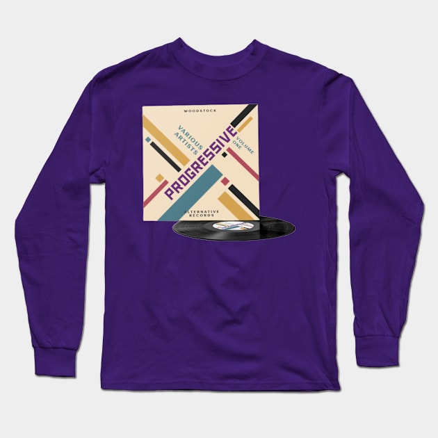 RETRO VINYL PROGRESSIVE MUSIC Long Sleeve T-Shirt by elSALMA